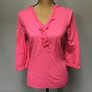 Talbots 3/4 sleeve polka dot shirt size M